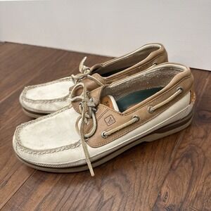 Sperry Top-Sider Boat Shoe Mens 9.5 Mako Collection 2 Eye Leather Nautical Dad